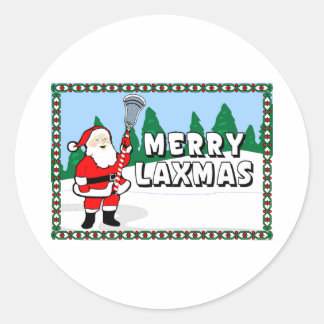 Sticker Rond La lacrosse conçoit l'autocollant MerryLaxmas3