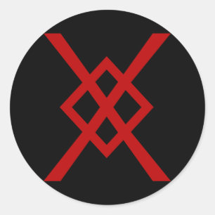 Sticker Rond La lance d'Odin, Gungnir (rouge et noir)