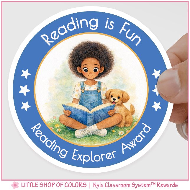 Sticker Rond La lecture est amusante - Prix Reading Explorer (Créateur téléchargé)