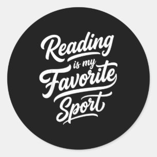 Sticker Rond La lecture est le sport favori du bibliothécaire r