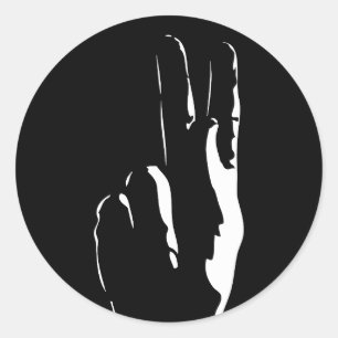 Sticker Rond la lettre K en langue des signes