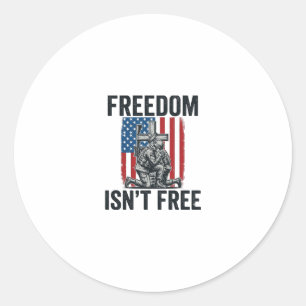 Sticker Rond La liberté n'est pas gratuite Mémorial du soldat p