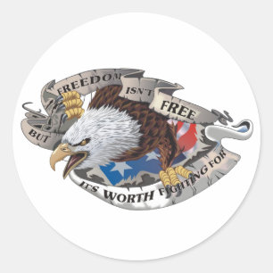 Sticker Rond La liberté n'est pas libre mais ça vaut la peine d