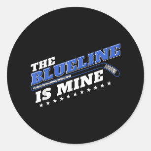 Sticker Rond La Ligne Bleue Est La Mienne Hockey Défenseur Desi