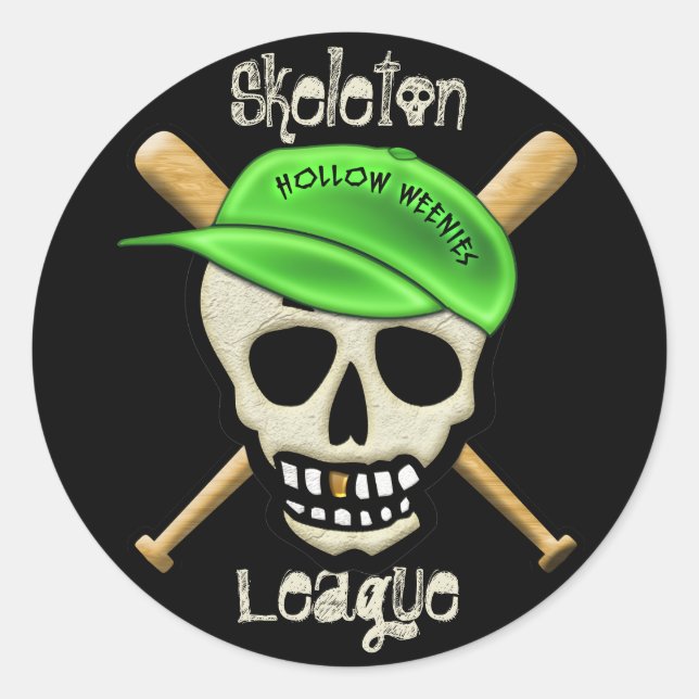 Sticker Rond La Ligue des squelettes - Weenies creux (Devant)