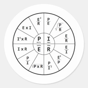 Sticker Rond La loi d'Ohm pour DC