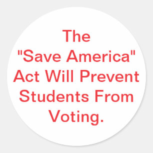 Sticker Rond La loi Save America est dangereuse Hankamer Artjun