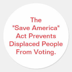 Sticker Rond La loi Save America est dangereuse Hankamer Artjun