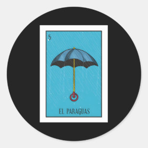 Sticker Rond La loterie El Paraguas La carte parapluie Mexico L