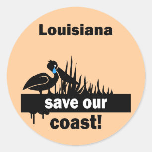 Sticker Rond La Louisiane sauve notre côte