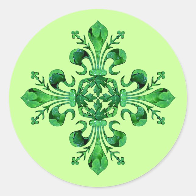 Sticker Rond La Lucky Fleur de lis de St. Patrick (Devant)