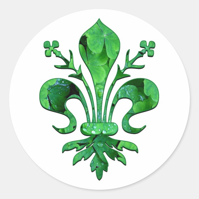 Sticker Rond La Lucky Fleur de lis de St. Patrick (Devant)