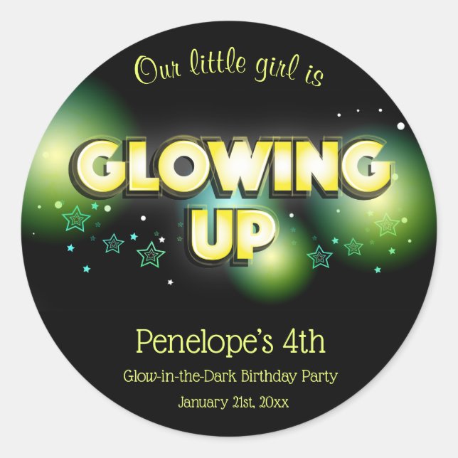 Sticker Rond La lueur dans l'obscurité de l'anniversaire des en (Devant)