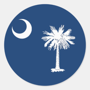 Sticker Rond La Lune et le Palmier de Caroline du Sud
