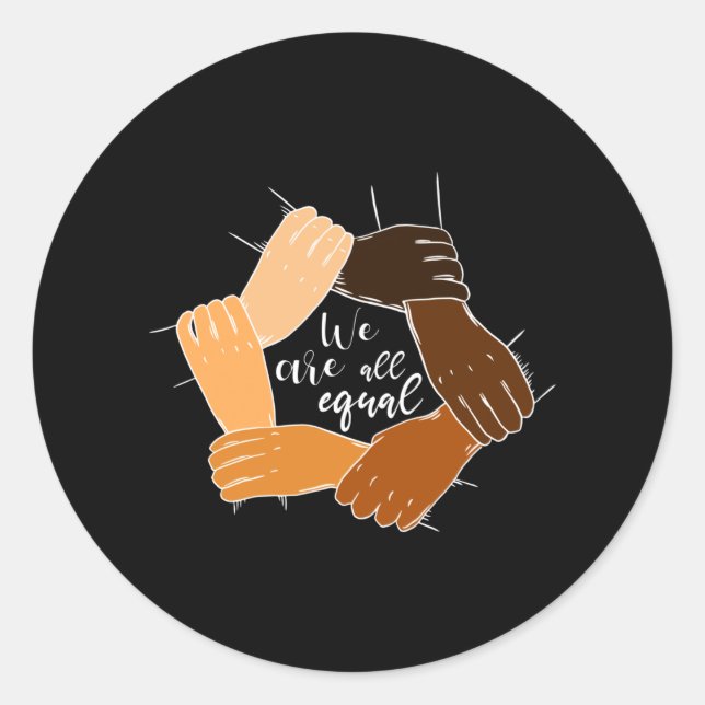 Sticker Rond La lutte contre le racisme et l'égalité (Devant)
