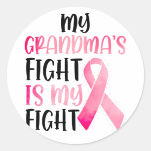 Sticker Rond La lutte de ma grand-mère est ma lutte, cancer du