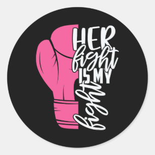 Sticker Rond La lutte est ma lutte contre le cancer du sein de