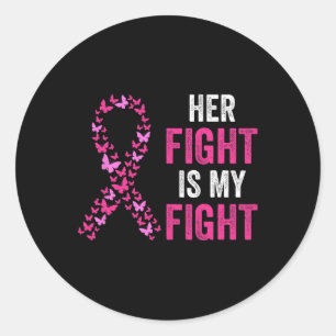 Sticker Rond La lutte est ma lutte contre le cancer du sein de
