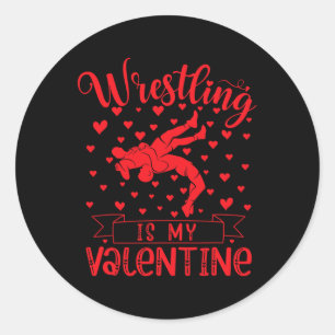 Sticker Rond La lutte est ma Saint Valentin Rouge amour Coeur V