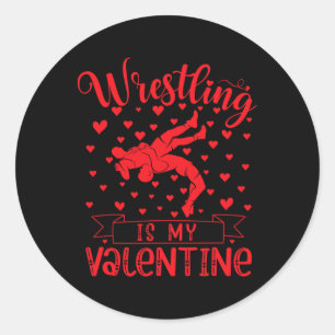 Sticker Rond La lutte est mon cœur d'amour rouge de la Saint-Va