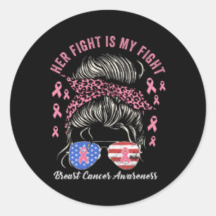 Sticker Rond La lutte est mon combat Conscience du cancer du se
