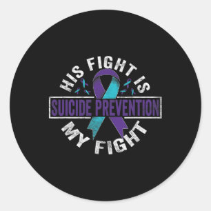 Sticker Rond La lutte est mon combat la prévention du suicide