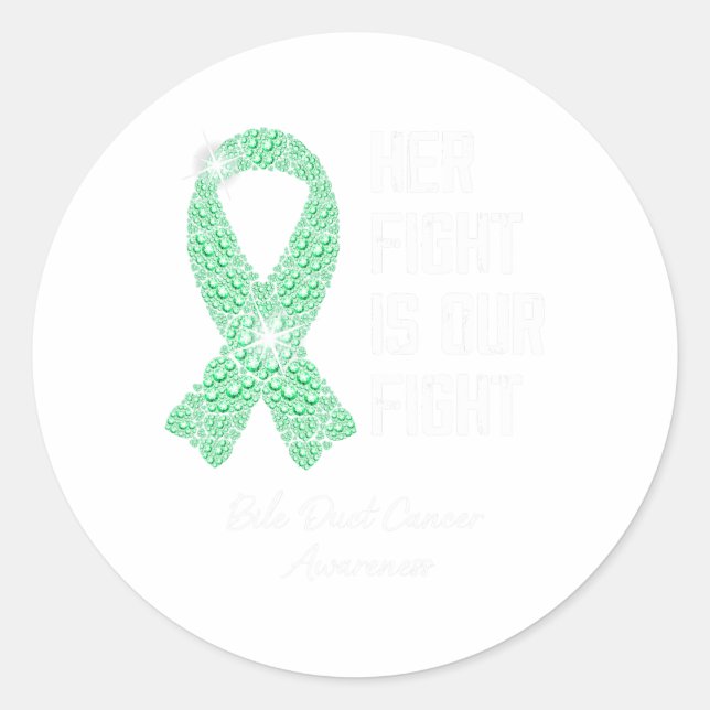 Sticker Rond La lutte est notre combat Bile Ducs Cancer Sensibi (Devant)