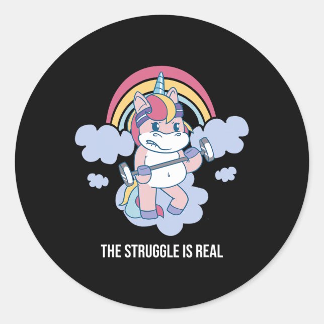 Sticker Rond La Lutte Est Vraiment Femme Filles Gymnase Puissan (Devant)