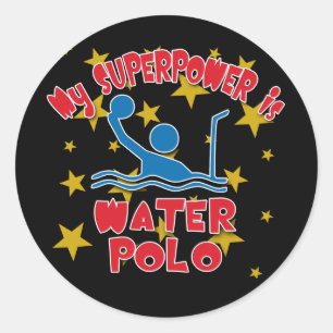 Sticker Rond La ma superpuissance est polo d'eau