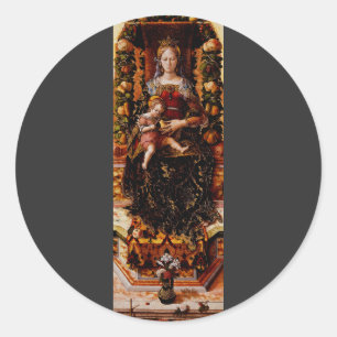 Sticker Rond La Madonna della Candeletta Carlo Crivelli Art
