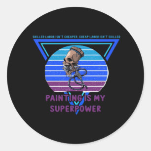 Sticker Rond La main-d’oeuvre qualifiée n’est pas essentielle p