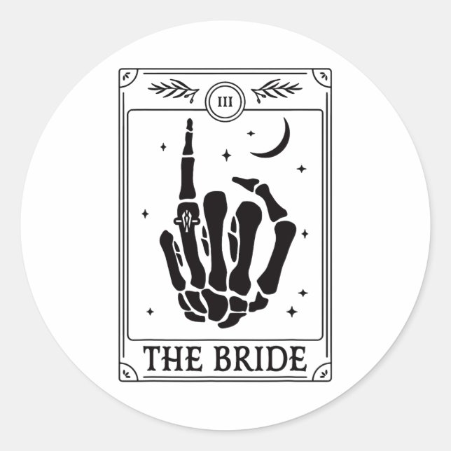 Sticker Rond La Main de squelette de la Coven de la mariée Goth (Devant)