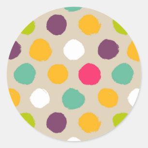 Sticker Rond La Main-Drawn polka