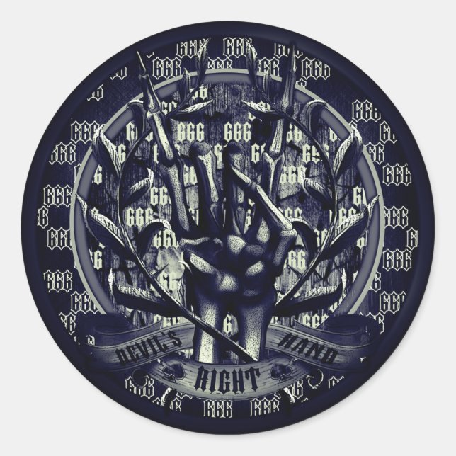 Sticker Rond La main droite du diable (Devant)