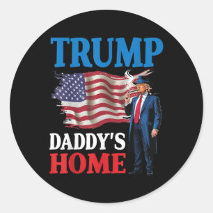 Sticker Rond La maison de Donald Trump Daddy's Flag Patriotique