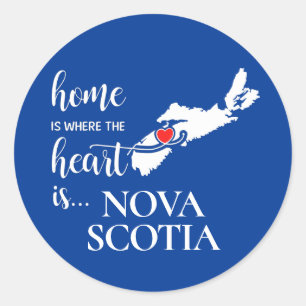 Sticker Rond La maison de la Nouvelle-Écosse est là où se trouv