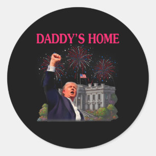 Sticker Rond La maison de Trump Daddy Bye Joe Biden abandonne s