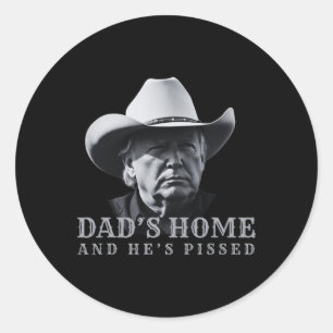 Sticker Rond La maison du nouveau père et il a mis en colère le