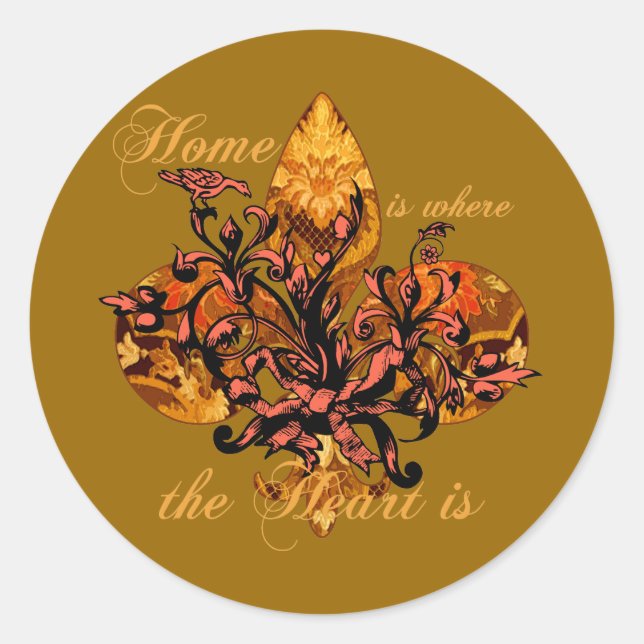 Sticker Rond La maison est là où le coeur est (Devant)