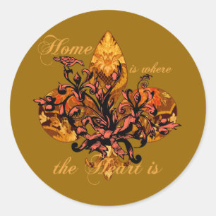 Sticker Rond La maison est où le coeur est