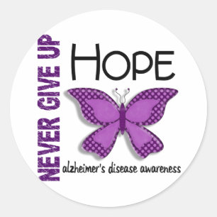 Sticker Rond La maladie d'Alzheimer n'abandonnent jamais le