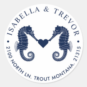 Sticker Rond La Marée de l'amour   Adresse de retour blanc à ch