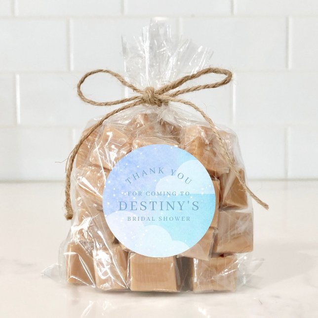 Sticker Rond La mariée est au septième ciel Remerciement pour l (Créateur téléchargé)