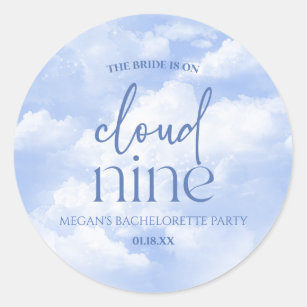 Sticker Rond La Mariée Est Sur Cloud Neuf Bachelorette Party