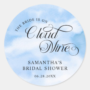 Sticker Rond La Mariée Est Sur Cloud Neuf Fête des mariées Bien