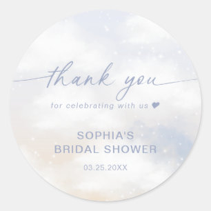 Sticker Rond La Mariée est sur nuage 9 Fête des mariées Merci