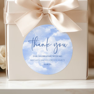 Sticker Rond La mariée est sur un nuage bleu enterrement de vie