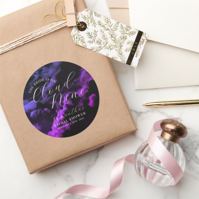 Sticker Rond La mariée est sur un thème de fête de mariage rose (Cadeaux)