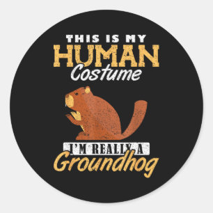 Sticker Rond La marmotte je suis vraiment une marmotte _1 