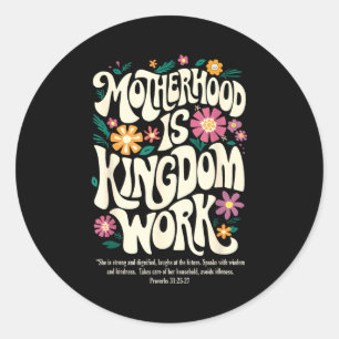 Sticker Rond La maternité florale vintage est un travail de roy